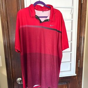 Red XXL Nike Tiger Woods Collection Dri-Fit Golf Polo